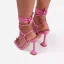Chic / Belle Rose Bonbon Vêtement de rue Sandales Femme 2021 Bride Cheville 9 cm Talons Aiguilles Peep Toes / Bout Ouvert Sandales Talons Hauts