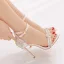 Charmant Weiß Strass Brautschuhe 2021 Knöchelriemen 8 cm Stilettos Peeptoes Hochzeit Hochhackige