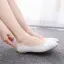 Elegant White Pearl Lace Flower Flat Wedding Shoes 2021 Pointed Toe Wedding Heels