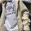Chic / Beautiful Summer Casual White Letter Graphic Printing Loose T-Shirts 2021 Cotton Scoop Neck Short Sleeve Women's Tops T-shirt