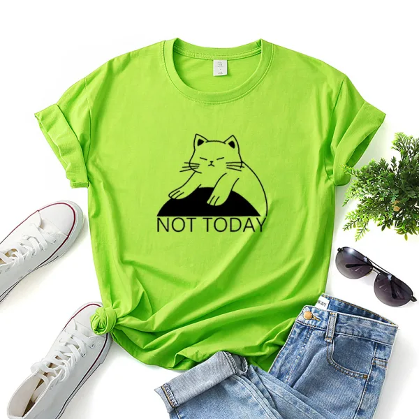 Lovely Casual Summer Loose White Cartoon Cotton Women's Tops 2021 Scoop Neck Short Sleeve T-Shirts
