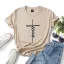 Casual Summer White Loose Cotton T-shirt 2021 Scoop Neck Short Sleeve Women's Tops