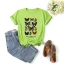 Fashion Street Wear Khaki Summer Loose Butterfly Printing Cotton T-Shirts 2021 Scoop Neck Short Sleeve Women's Tops T-shirt