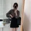 Mote Kaffe Løs Gateklær Leopard Bluser 2021 Chiffon V-Hals Langermede Kvinners Topper Bluser