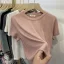 Summer Casual Grey Stripe Loose T-Shirts 2021 Scoop Neck Short Sleeve Women's Tops T-shirt