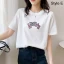Chic / Beautiful White Casual Cartoon Printing Loose T-Shirts 2021 Cotton Scoop Neck Short Sleeve Women's Tops T-shirt