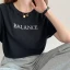 Casual Summer Letter Graphic White Loose Cotton T-shirt 2021 Scoop Neck Short Sleeve Women's Tops T-Shirts