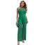 Fashion Green See-through Street Wear Tight  Jumpsuit 2021 Halter Sleeveless Women Dresses