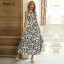 Chic / Beautiful Summer Black Floral Street Wear Maxi Dresses 2021 High Neck Sleeveless Women Dresses
