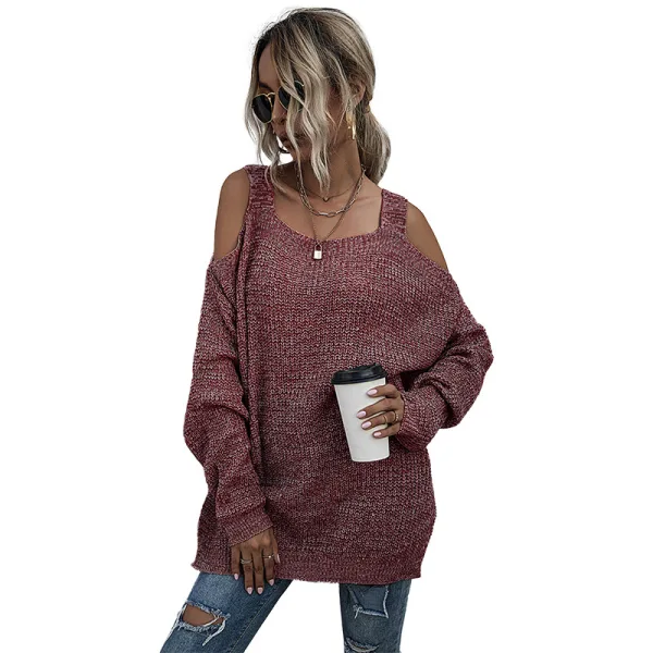Sommer Strassenmode Khaki Stiefel Leibchen Pullover 2021 Eckiger Ausschnitt Bandeau 3/4 Ärmel Damen Oberteile