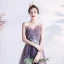 Fashion Lavender Prom Dresses 2021 A-Line / Princess Strapless Beading Pearl Sequins Lace Flower Sleeveless Backless Floor-Length / Long Formal Dresses