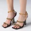 Sexy Roman White Street Wear Womens Sandals 2021 Metal Ankle Strap 9 cm Stiletto Heels Open / Peep Toe Sandals High Heels