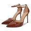 Sexy Fashion Black Cocktail Party Evening Party Womens Shoes 2021 Patent Leather Ankle Strap 12 cm Stiletto Heels Pointed Toe Womens Shoes High Heels