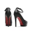 Schöne Schwarz Abend Pumps 2021 Wasserdichte Knöchelriemen 12 cm Stilettos Spitzschuh Pumps Hochhackige