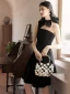 Fashion Summer Black Homecoming Graduation Dresses 2021 A-Line / Princess One-Shoulder Sleeveless Backless Bow Knee-Length Formal Dresses
