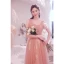 Charming Blushing Pink Pleated Evening Dresses 2021 A-Line / Princess Crossed Straps Pearl Rhinestone Square Neckline Sleeveless Backless Floor-Length / Long Evening Party Formal Dresses