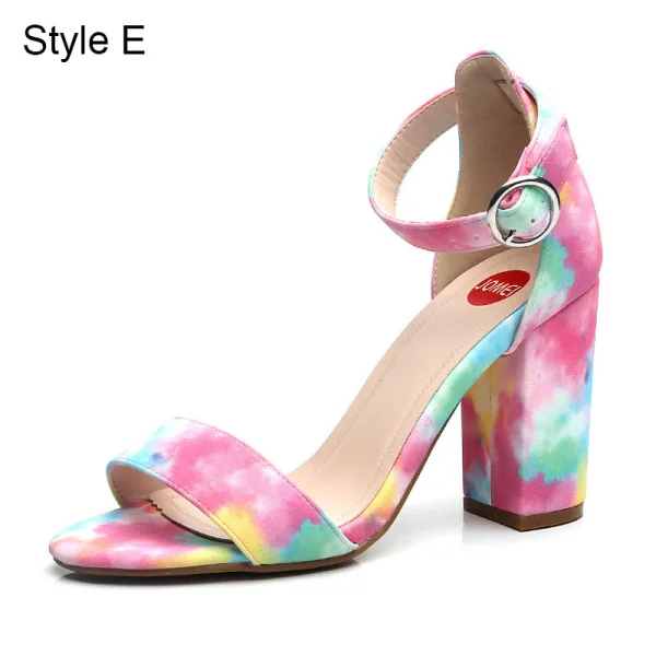 Chic / Beautiful Black Street Wear Summer Womens Sandals 2021 Ankle Strap 10 cm Thick Heels Open / Peep Toe Womens Sandals High Heels