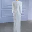 High-end Ivory Corset Wedding Dresses 2021 Trumpet / Mermaid High Neck Beading Pearl Sequins 3/4 Sleeve Floor-Length / Long Wedding