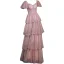 Charmant Rose Sombre Volants Glitter Robe De Bal 2021 Princesse Encolure Carrée Paillettes Manches Courtes Dos Nu Longue Tulle Promo Robe De Ceremonie