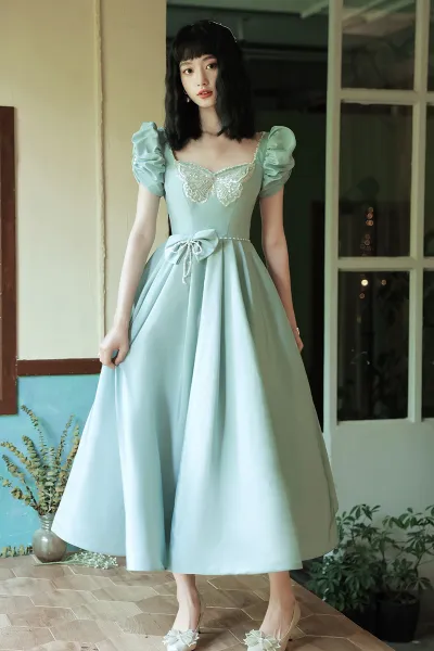 Chic / Beautiful Mint Green Homecoming Graduation Dresses 2021 A-Line ...