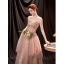 Charmant Rougissant Rose Robe De Bal 2021 Princesse Bustier Sans Manches Dos Nu Perlage Paillettes Longue Promo Robe De Ceremonie