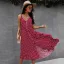 Fashion Summer Street Wear Resort Wear Beach Blushing Pink Spotted Women Dresses 2021 V-Neck Sleeveless Covered Button Sash Loose Tea-length