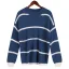 Vintage / Retro Fall Winter Loose Street Wear Stripe White Knitting Sweaters 2021 Scoop Neck Long Sleeve Women's Tops
