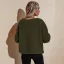 Mode Tomber Hiver Vêtement de rue Kaki Peluche Manteaux & Vestes 2021 V-Cou Manches Longues Ordinaire Hauts pour Femmes