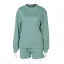 Comfortable Fall Winter Casual Mint Green Letter Graphic Sweatshirts Shorts 2021 Scoop Neck Long Sleeve Women's Tops