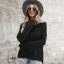 Comfortable Fall Winter White Street Wear Sweaters 2021 Cotton V-Neck Long Sleeve Loose Women's Tops