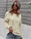 Herbst Winter Freizeit Beige Pullover 2021 Rundhalsausschnitt Schaltflächen Lange Ärmel Regulär Damen Oberteile