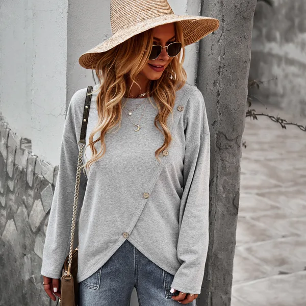 Modest / Simple Casual Beige Knitting Loose Coats & Jackets 2021 Scoop Neck Buttons Long Sleeve Women Tops