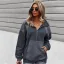 Fashion Fall Winter Solid Color Army Green Casual Lapel  Sweatshirts 2021 Long Sleeve Loose Women Tops