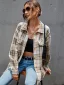 Fashion Beige Fall Winter Street Wear Plaid Coats & Jackets 2021 Lapel  Buttons Long Sleeve Loose Women Tops