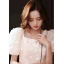 Elegant Champagne Lace Butterfly Prom Dresses 2021 A-Line / Princess Square Neckline Short Sleeve Backless Floor-Length / Long Prom Formal Dresses