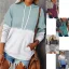 Comfortabel Grijs Toevallig Vallen Winter Lapwerk Capuchon Los Sweatshirts 2021 Katoen Lange Mouwen Dames Topjes