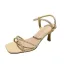 Mode Weiß Strassenmode Knöchelriemen Sandalen Damen 2021 Strass 6 cm Stilettos Peeptoes Sandaletten Hochhackige