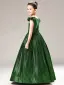 Chic / Beautiful Dark Green Sequins Evening Party Flower Girl Dresses 2021 A-Line / Princess Scoop Neck Cap Sleeves Zipper Up Floor-Length / Long