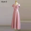 Modest / Simple Sage Green Bridesmaid Dresses 2021 A-Line / Princess Off-The-Shoulder Short Sleeve Floor-Length / Long Bridesmaid Wedding Party Dresses