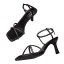 Romeins Sexy Zwarte Straatkleding Rhinestone Sandalen Dames 2021 Enkelband 7 cm Naaldhakken / Stiletto Peep Toe Sandalen Hoge Hakken
