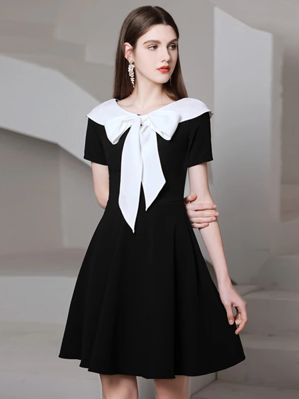 sachin and babi light blue dress Tight Straps Black Sequin Short Homecoming Dress – FancyVestido main image 1