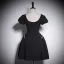 Chic / Beautiful Black Pearl Sequins Short Prom Dresses 2023 A-Line / Princess Scoop Neck Short Sleeve Backless Prom Formal Dresses
