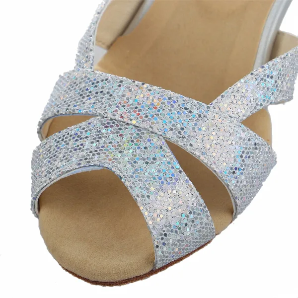 Fashion Silver Street Wear Womens Sandals 2021 Ankle Strap 7 cm Stiletto Heels Open / Peep Toe Sandals High Heels