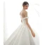 High-end Ivory Satin Wedding Dresses 2020 A-Line / Princess Off-The-Shoulder Pearl Sleeveless Backless Royal Train
