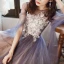 Elegant Ocean Blue Evening Dresses  2020 A-Line / Princess Scoop Neck Appliques Lace Flower Beading Sequins Sleeveless Backless Floor-Length / Long Formal Dresses
