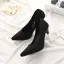 Abordable Noire Bureau OL Escarpins 2020 8 cm Talons Aiguilles À Bout Pointu Escarpins