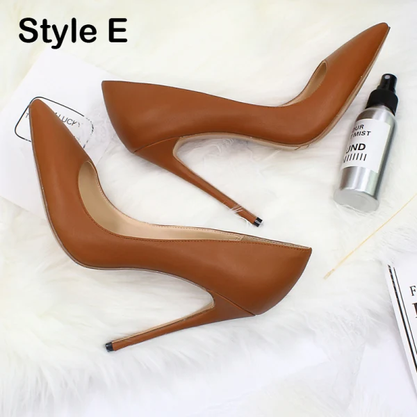 Enkel Hvit PU Gateklær Pumps 2020 12 cm Stiletthæler Spisse Pumps