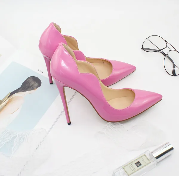 Schlicht Erschwinglich Schwarz Strassenmode Pumps 2020 12 cm Stilettos Spitzschuh Pumps