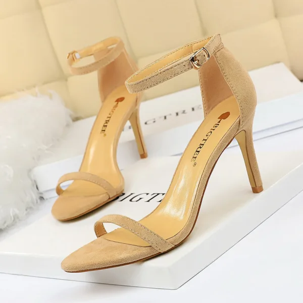 Sexy Black Street Wear Womens Sandals 2020 Ankle Strap 11 cm Stiletto Heels Open / Peep Toe Sandals