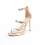 Sexy Champagne Evening Party Womens Sandals 2020 Ankle Strap 10 cm Stiletto Heels Pointed Toe Sandals